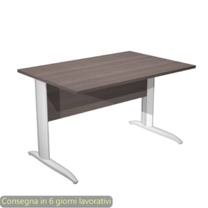 Scrivania piano Frassino toscano 120x80xh.72 cm gamba a L in metallo Bianco opaco Presto Artexport 004K2/F/AN