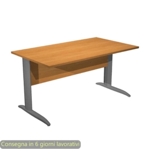 Scrivania piano Noce chiaro 140x80xh.72 cm gamba a L in metallo Antracite opaco linea Presto Artexport - 002K2/4/AF