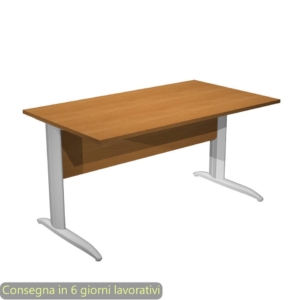Scrivania piano Noce chiaro 140x80xh.72 cm gamba a L in metallo Grigio alluminio linea Presto Artexport - 002K2/4/AA