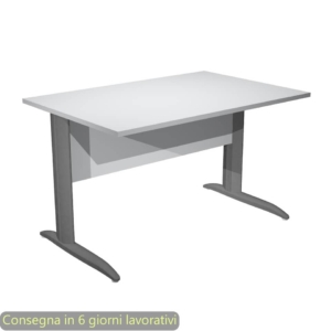Scrivania piano Grigio 120x80xh.72 cm gamba a L in metallo Antracite opaco linea Presto Artexport - 004K2/9/AF