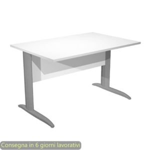 Scrivania piano Bianco 120x80xh.72 cm gamba a L in metallo Antracite opaco linea Presto Artexport - 004K2/3/AF