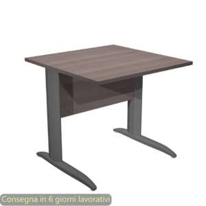 Scrivania piano Frassino toscano 80x80xh.72 cm gamba a L in metallo Antracite opaco Presto - 001K2/F/AF
