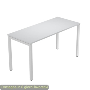Scrivania piano Grigio 140x60xh.72,5 cm gamba a ponte in metallo Grigio linea Presto Venere Plus Artexport - 652/9