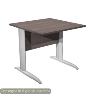 Scrivania piano Frassino toscano 80x80xh.72 cm gamba a L metallo Grigio alluminio Presto Artexport - 001K2/F/AA