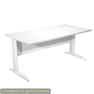 Scrivania piano Bianco 160x80xh.72 cm gamba a L in metallo Bianco opaco linea Presto Artexport - 003K2/3/AN
