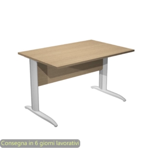 Scrivania piano Rovere 120x80xh.72 cm gamba a L in metallo Grigio alluminio linea Presto Artexport - 004K2/C/AA