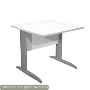 Scrivania piano Bianco 80x80xh.72 cm gamba a L in metallo Antracite opaco linea Presto Artexport - 001K2/3/AF
