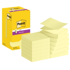 Foglietti riposizionabili Z-Notes Super Sticky Post-it® Giallo Canary 76x76 mm (12 blocchetti da 90 foglietti)