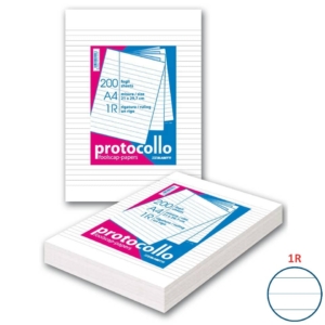 Fogli protocollo A4 - 60g/m² - Blasetti 1R - senza margini - Risma da 200 fogli - 1280