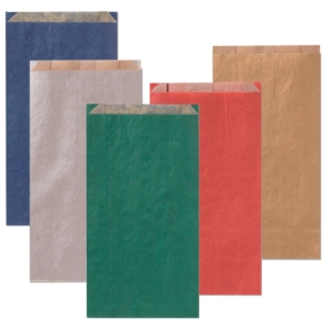 Sacchetti in carta Multicolor 12x22 + 4 cm Rex-Sadoch tinte unite scure assortite - MLC04DAR (conf.100)