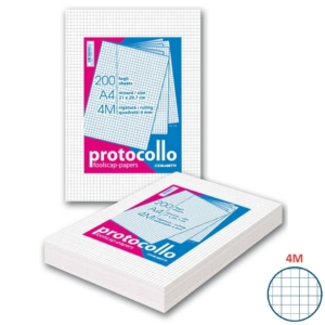 Fogli protocollo A4 - 60g/m² - Blasetti 4M - senza margini - Risma da 200 fogli - 1281