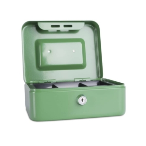 Cassetta portadenaro in metallo con serratura 200x90x160 mm Donau Verde