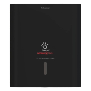 Dispenser antibatterico con adattatore Papernet Defend Tech per asciugamani piegati a C e Z Nero - 33,6x30x14,5 cm