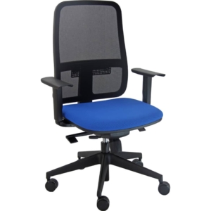 Sedia operativa girevole con schienale in rete rivestimento ignifugo synchro Blaze Unisit Blu - BLYN/BR/IB