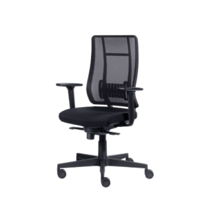 Poltrona semi-direzionale Liberty Syncro Seditaly tessuto ignifugo Nero LTG0S1TEGB1R1