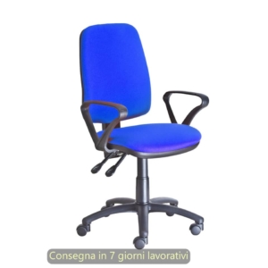 Poltrona operativa Ariel Back-system in tessuto ignifugo Seditaly con braccioli fissi Blu - ARGMC4C0BB671