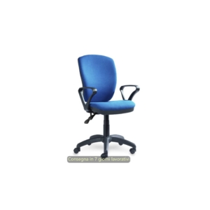 Poltrona operativa Mirage Back-system in tessuto ignifugo Seditaly con braccioli fissi Blu - MRG0C3Q0CB671