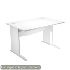 Scrivania piano Bianco 120x80xh.73 cm gamba a pannello con piede ad L Grigio linea Flex Artexport - JPL120/3