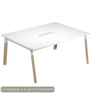 Tavolo riunioni con top access Bridge 160x120xh.72,5 cm gambe metalliche Bianche Artexport piano Bianco - SOL-TR/3-AM