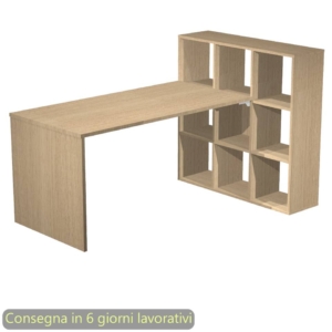 Scrivania su mobile contenitore 9 caselle piano Rovere 140x104,1xh.72,4 cm Artexport - 2767+9MaxC/C