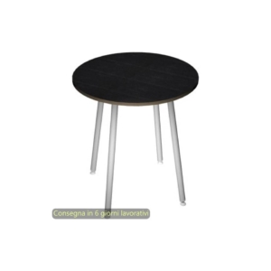 Tavolo rotondo Skinny Metal Ø100xh.74,4 cm con gambe metalliche Bianche Artexport piano Nero - 6410-DJD-8C-AN