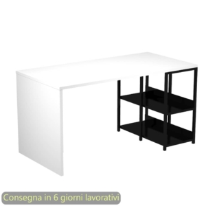 Scrivania compatta su libreria in metallo 140x69xh.72,4 cm Artexport piano Bianco - 2767BX-3
