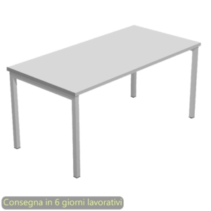 Scrivania piano Grigio 120x80xh.72,5 cm gamba a ponte in metallo Grigio linea Presto Venere Plus Artexport - 664/9