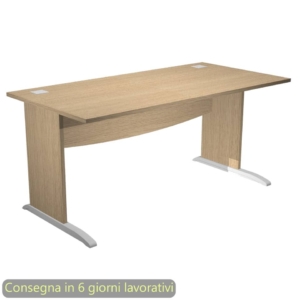 Scrivania piano Rovere 160x80xh.73 cm gamba a pannello con piede ad L Grigio linea Flex Artexport - JPL160/C
