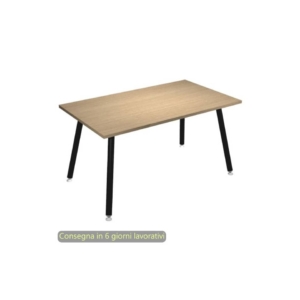 Scrivania piano Rovere 140x80xh.74,4 cm gamba metallo tubolare Nero opaco linea Skinny Metal Artexport - 6402-DJA-C-AQ