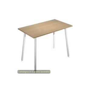 Tavolo alto Skinny Metal 140x80xh.105 cm con gambe metalliche Bianche Artexport piano Rovere - 6402-DJC-C-AN