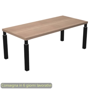 Scrivania direzionale piano Noce arabis 180x90xh.74 cm gamba metallo Nero opaco sezione quadrata Flora 901G/K-AQ