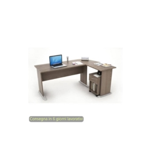 Scrivania compatta con cassettiera 1 cassetto + 1 vano a giorno - Frassino toscano Artexport 120x60xh.73 cm