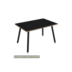 Scrivania piano Nero venato frassino 120x80xh.74,4 cm gamba metallo tubolare Nero opaco Skinny Metal - 6404-DJA-8C-AQ