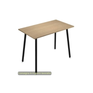 Tavolo alto Skinny Metal 120x80xh.105 cm con gambe metalliche Nere Artexport piano Rovere - 6404-DJC-C-AQ
