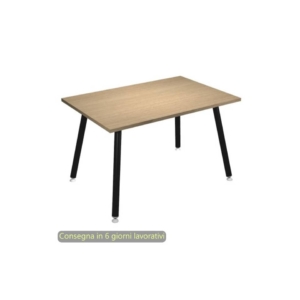 Scrivania piano Rovere 120x80xh.74,4 cm gamba metallo tubolare Nero opaco linea Skinny Metal Artexport - 6404-DJA-C-AQ