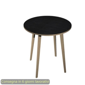 Tavolo riunione rotondo alto Woody Ø100xh.105 cm con 3 gambe Rovere Artexport piano Nero - 6410-DKD-8C-AQ