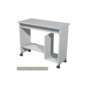 Scrivania su ruote con 2 vani a giorno + ripiano estraibile 92x45xh.76 cm Artexport piano Grigio - 006/9