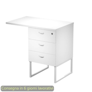 Cassettiera alta 3 cassetti con Top Artexport Blade Bianca - supporto metallo Bianco - 80x50/50X80xh.74,4 cm - Montata - 419MET+TOP80/3-AN