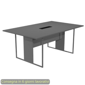 Tavolo riunioni con top access Nero 180x110xh.74,4 cm strutura in metallo Antracite Blade Artexport piano Antracite