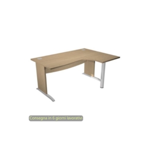 Scrivania angolare destra piano Rovere 180x120/80/60xh.73 cm gamba ad L in melaminico Compact Flex - JPL/CP18SD/C