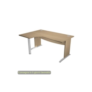 Scrivania angolare sinistra piano Rovere 160x120/80/60xh.73 cm gamba ad L in melaminico Compact Flex - JPL/CP16SX/C