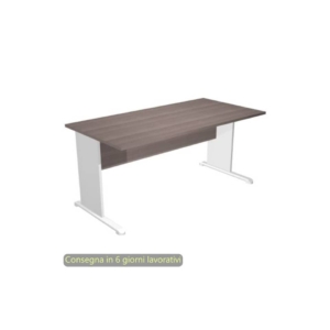 Scrivania Frassino toscano 160x80xH72 cm gamba a pannello Grigia con piede metallico linea Presto Artexport 003L/F5