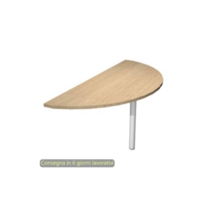Terminale 180° per scrivanie accoppiate e supporto in metallo Grigio 160x70xh.73 cm Flex Artexport piano Rovere - EXTR + 60011/C