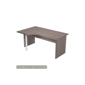 Scrivania angolare sinistra Frassino toscano 160x60/80/100xh.72 cm gamba a pannello in melaminico Presto Compact - 009PAN11/F