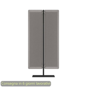 Piantana mobile in metallo Nero con 2 pannelli fonoassorbenti Grigi Moody Artexport 83,8xh.140 cm BSJ12-IA+BSAM-AQ