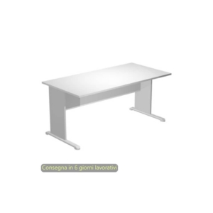 Scrivania piano Grigio 160x80xh.72 cm gamba a pannello in tinta con piede metallico linea Presto Artexport 003L/9