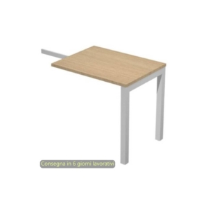 Allungo reversibile dx/sx per scrivanie 80x60xh.72,5 cm gambe metalliche Bianche Bridge Artexport piano Rovere