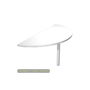 Terminale 180° per scrivanie accoppiate e supporto in metallo Grigio 160x70xh.73 cm Flex Artexport piano Bianco - EXTR + 60011/3