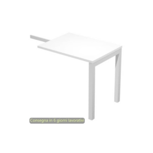 Allungo reversibile dx/sx per scrivanie 80x60xh.72,5 cm gambe metalliche Bianche Bridge Artexport piano Bianco