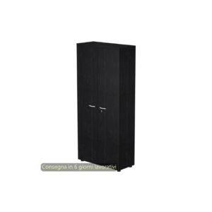 Mobile alto con ante con serratura 80x35xh.180 cm 3 ripiani Presto Artexport Nero - 038-39-75M/8